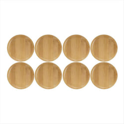 8Pcs Wine Glass Topper, Bamboo Wine Glass Topper Coasters