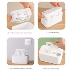 Dry Portable Baby Wipes Dispenser Warmer for Home Baby Nursery White