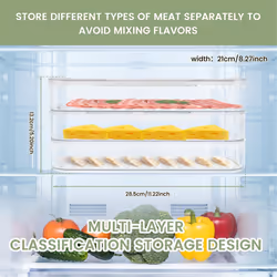 3 Layer Container for Refrigerator Organizing Storage Container
