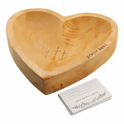 Heart Prayer Bowl, Dough Bowl with 24 Prayer Cards,