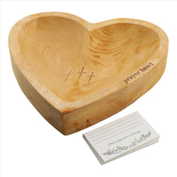 Heart Prayer Bowl, Dough Bowl with 24 Prayer Cards,