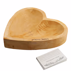 Heart Prayer Bowl, Dough Bowl with 24 Prayer Cards,