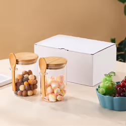 4 Pack Overnight Oats Glass Containers with Lids and Spoons