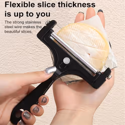 Kitchen Stainless Steel Wire Cheese Slicer, Premium Cheese Shaver