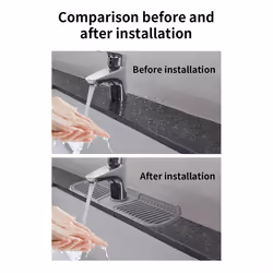 2PCS Kitchen Silicone Faucet Mat Faucet Water Catcher Mat,Black