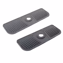 2PCS Kitchen Silicone Faucet Mat Faucet Water Catcher Mat,grey