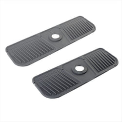 2PCS Kitchen Silicone Faucet Mat Faucet Water Catcher Mat,grey