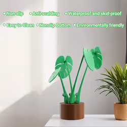 Monstera Plant - Coaster Set - 3D Printed - Leaves Attached A