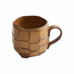 Yellow 420ml Retro Rough Pottery Coffee Cup Japanese Ceramic Mugs