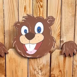 Panda Animal Fence Peeking Yard Art Outdoor Fence