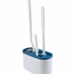 3 In 1 White Toilet Brush Silicone Wall Mounted Rack WC Bath A