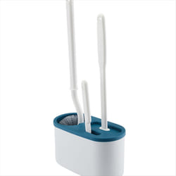 3 In 1 White Toilet Brush Silicone Wall Mounted Rack WC Bath A