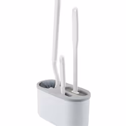 3 In 1 White Toilet Brush Silicone Wall Mounted Rack WC Bath B