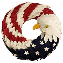 4Th of July Bald Eagle Wreath,Patriotic Memorial Day Decoration,28cm