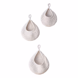 3 Pack Woven Produce Holder Vegetable Hanging Basket c