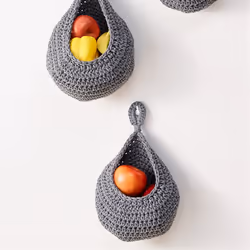 3 Pack Woven Produce Holder Vegetable Hanging Basket c