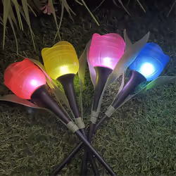 10PCS Outdoor Led Solar Light Tulip Flower Lamp For Yard Outdoor
