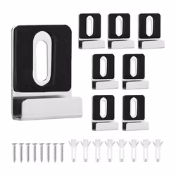 8pcs Metal Mirror Holder Kit, Mirror Clips with Screws silver