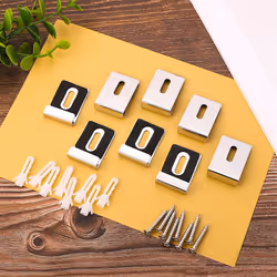 8pcs Metal Mirror Holder Kit, Mirror Clips with Screws silver