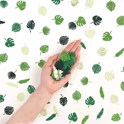500Pcs Monstera Paper Leaf Plants Summer Confetti Decor