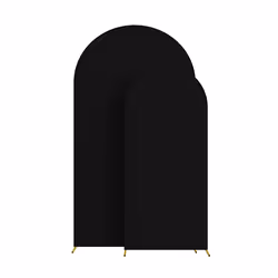 Wedding Arch Cover,Arch Backdrop Stand Cover with 100 balloons(black)
