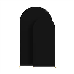 Wedding Arch Cover,Arch Backdrop Stand Cover with 100 balloons(black)