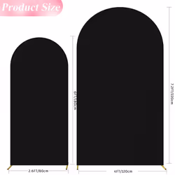 Wedding Arch Cover,Arch Backdrop Stand Cover with 100 balloons(black)