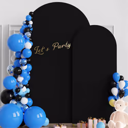 Wedding Arch Cover,Arch Backdrop Stand Cover with 100 balloons(black)
