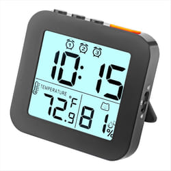 Digital Alarm Clock, Light Travel Clock, Portable Clock Black