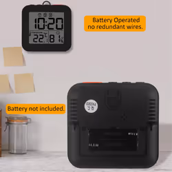 Digital Alarm Clock, Light Travel Clock, Portable Clock Black