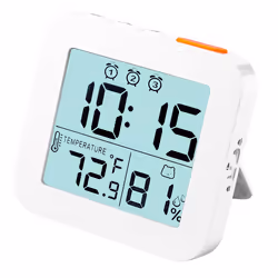 Digital Alarm Clock, Light Travel Clock, Portable Clock White