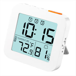 Digital Alarm Clock, Light Travel Clock, Portable Clock White