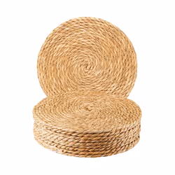 Round Woven Placemats Set Of 10, 12 Inch Boho Rattan Placemats