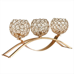 Three- arch bridge candle holder European crystal model gold