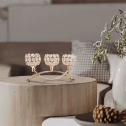 Three- arch bridge candle holder European crystal model gold