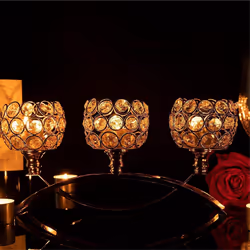 Three- arch bridge candle holder European crystal model silver