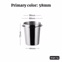Silver 58mm Coffee Dosing Cup Stainless Steel Coffee Cup