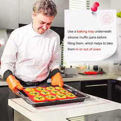 2x12 cups regular silicone cupcake pan, non-stick silicone perfect