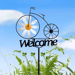 Pinwheels for Yard and Garden,Welcome Yard Sign with Stakes,Bicycle