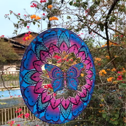 Wind Spinner Colorful Butterfly Stainless Steel Laser Cut Metal