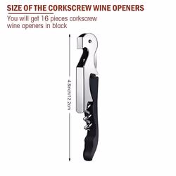 16 Pieces Wine Keys Opener Black Travel Corkscrew Wine Opener