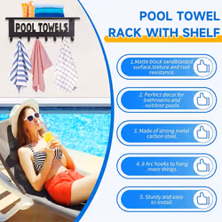 Pool Towel Racks with Shelf Outdoor Pool Decor