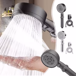 Shower with Handheld, High Pressure Showerhead with Long Hose,B