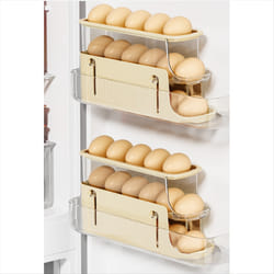 3 Tier Foldable Egg Holders,Rolling Egg Holder grey