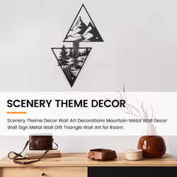 Scenery Theme Decor Wall Art Decorations Mountain Metal Wall Decor