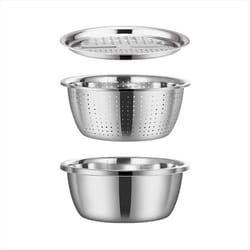 Multifunctonal Stainless Steel Basin,3 In 1 Stainless Steel Basin