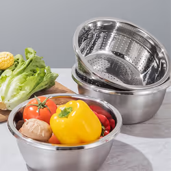Multifunctonal Stainless Steel Basin,3 In 1 Stainless Steel Basin