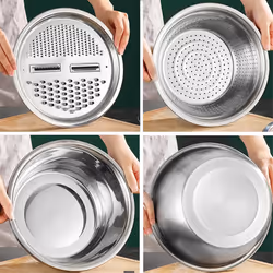 Multifunctonal Stainless Steel Basin,3 In 1 Stainless Steel Basin