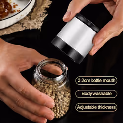 Manual Salt Pepper Grinder Transparent Grinder Kitchen Gadgets White