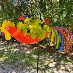 Metal Flower Pot Flying Bird Shape Colorful Parrot Flower Pot,L,B
